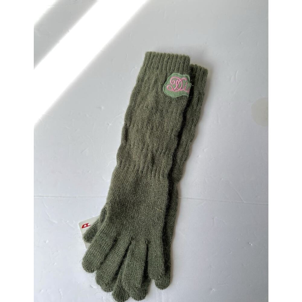 Diesel long mohair wool blend knitted girls gloves 3-8 years